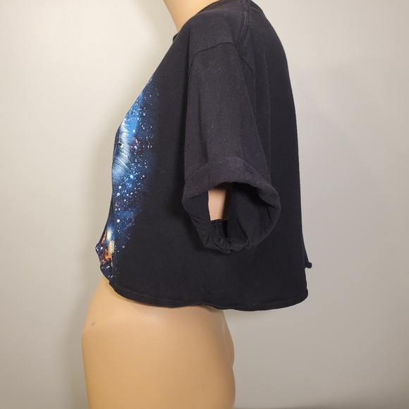 🔥Host Pick🔥Custom Galaxy Cat & Stars Crop Top T-Shirt - Picture 6 of 6